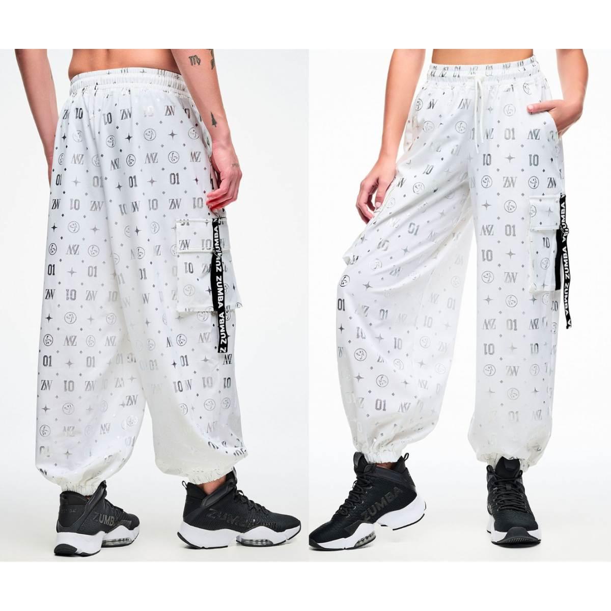 Dale-Z Parachute Cargo Pants - White/Silver