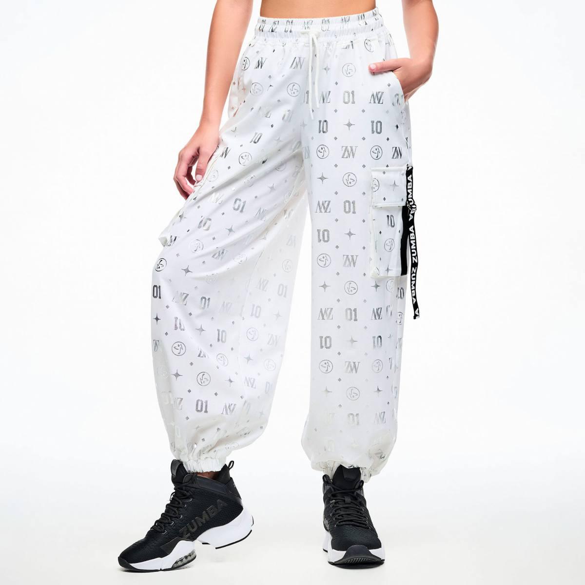 Dale-Z Parachute Cargo Pants - White/Silver