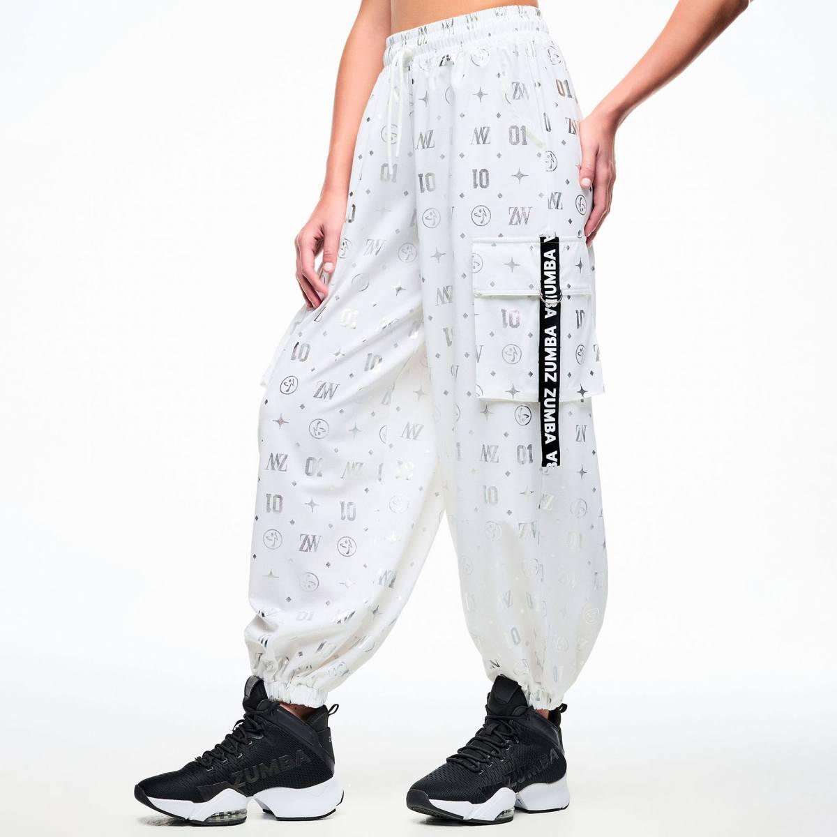 Dale-Z Parachute Cargo Pants - White/Silver