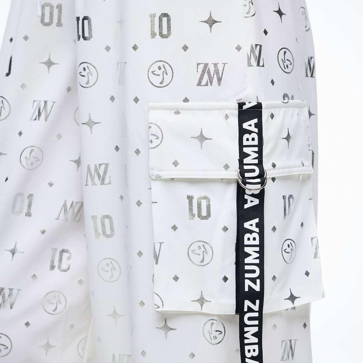 Dale-Z Parachute Cargo Pants - White/Silver