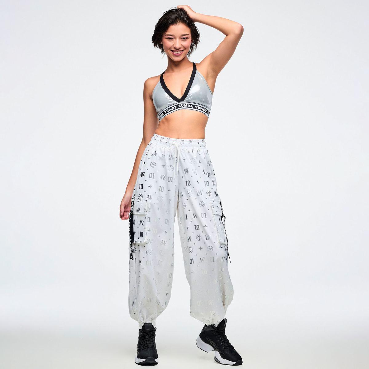 Dale-Z Parachute Cargo Pants - White/Silver