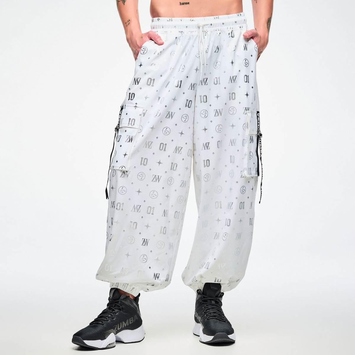 Dale-Z Parachute Cargo Pants - White/Silver
