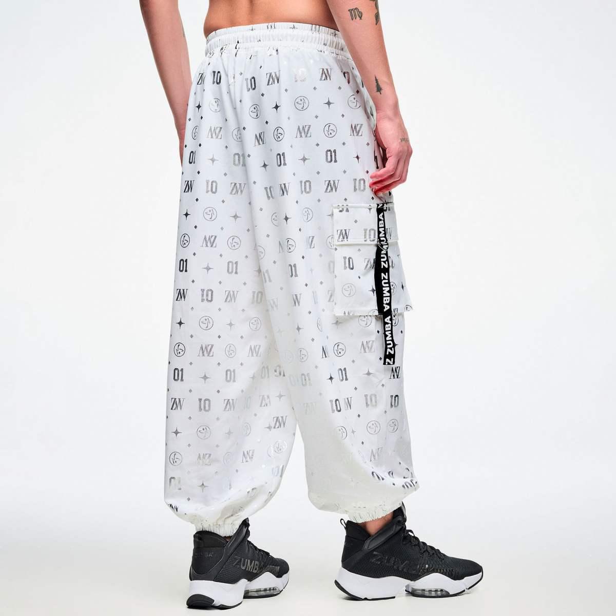 Dale-Z Parachute Cargo Pants - White/Silver