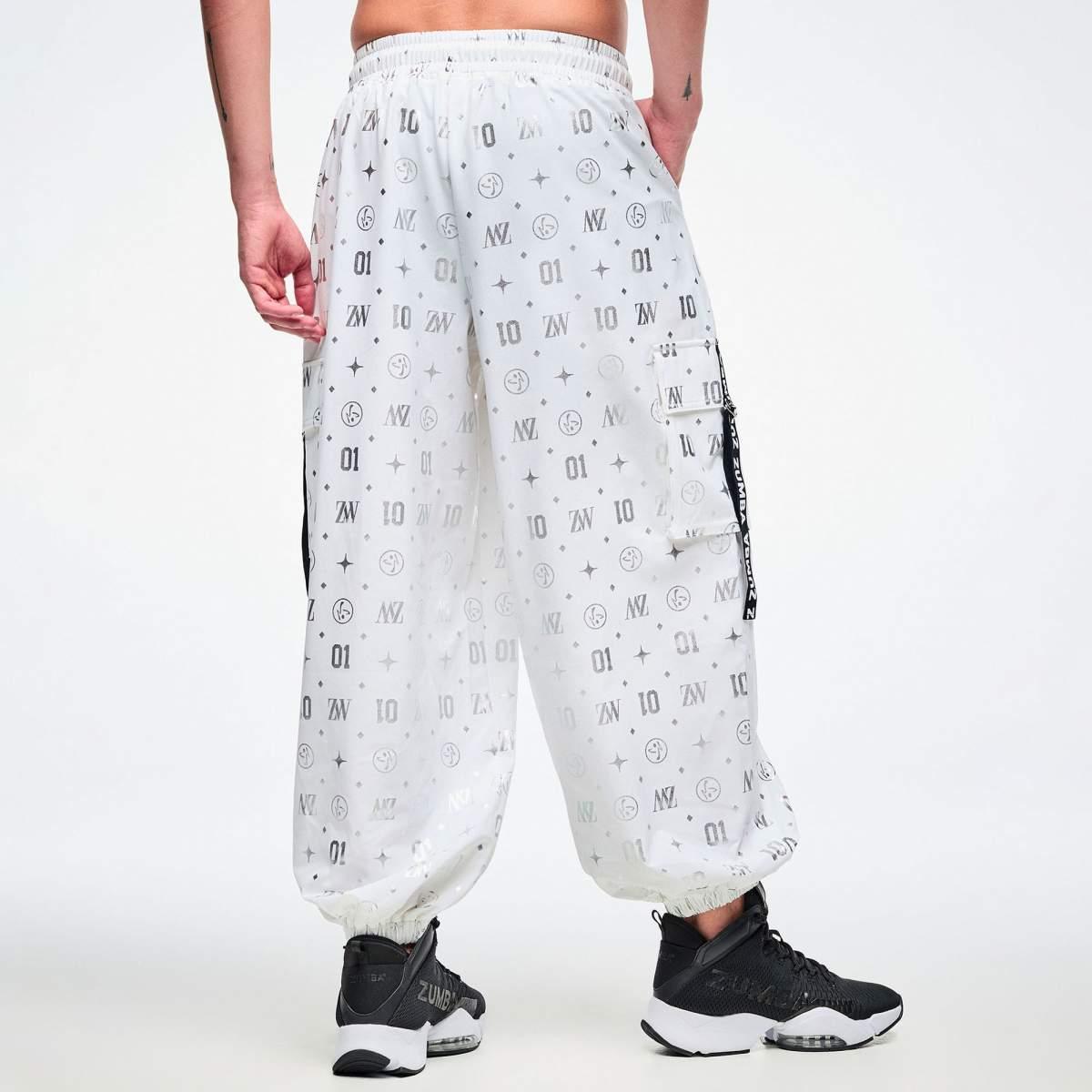 Dale-Z Parachute Cargo Pants - White/Silver