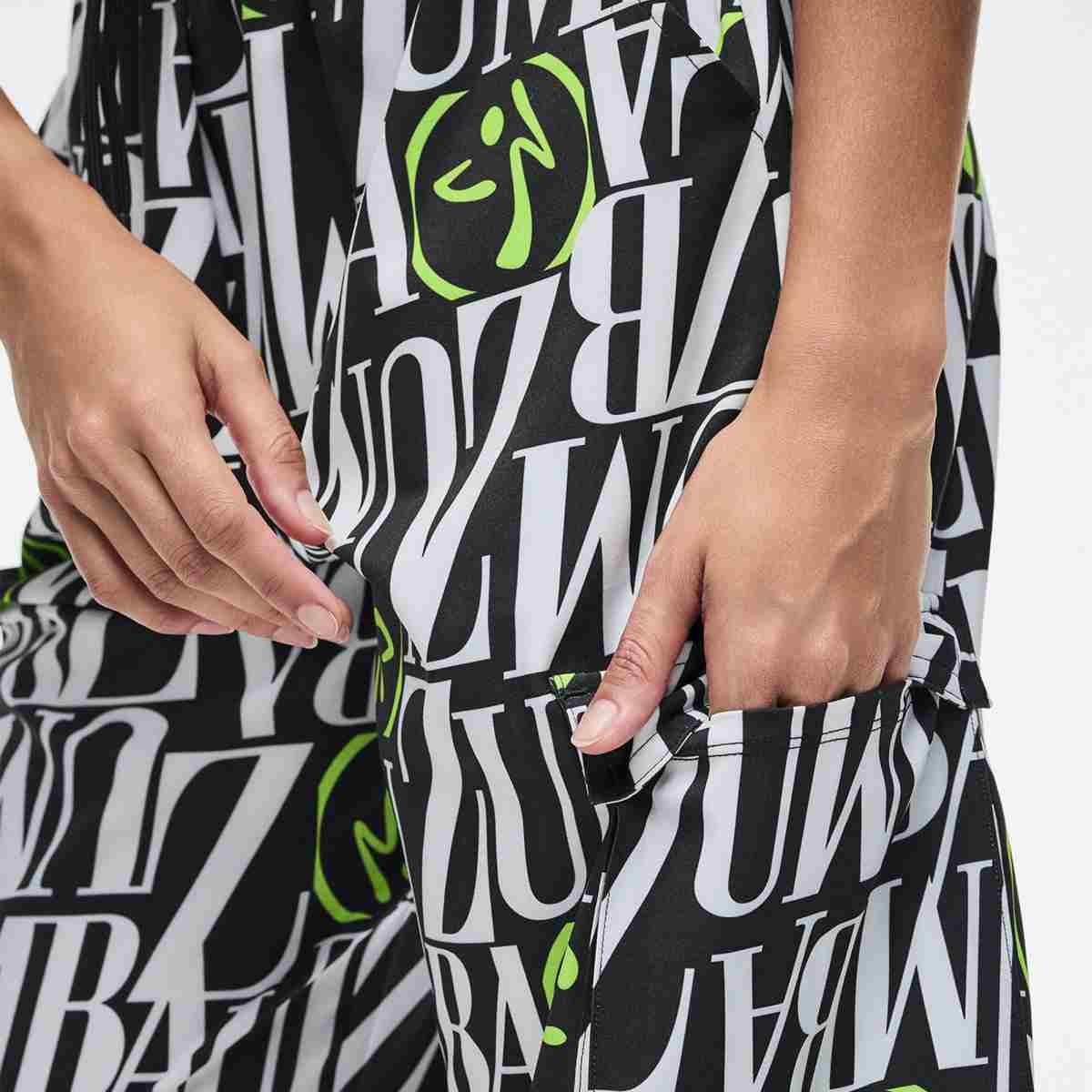 Dale-Z Parachute Cargo Pants - Black/White