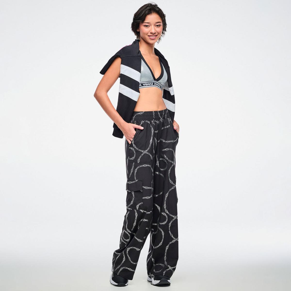 Dale-Z Woven Cargo Pants - Black/Silver