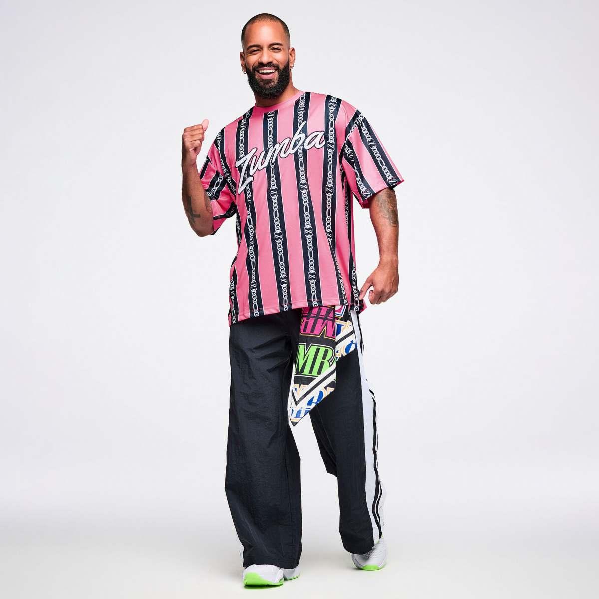 Dale-Z Oversized Drop Shoulder Tee - Pink/Black