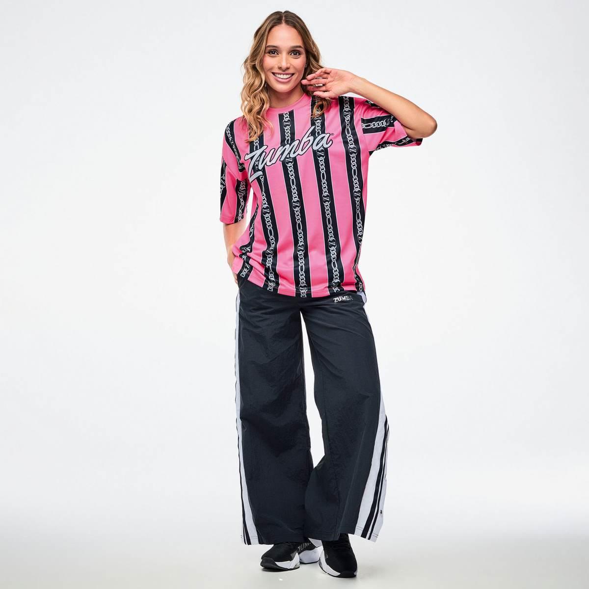 Dale-Z Oversized Drop Shoulder Tee - Pink/Black