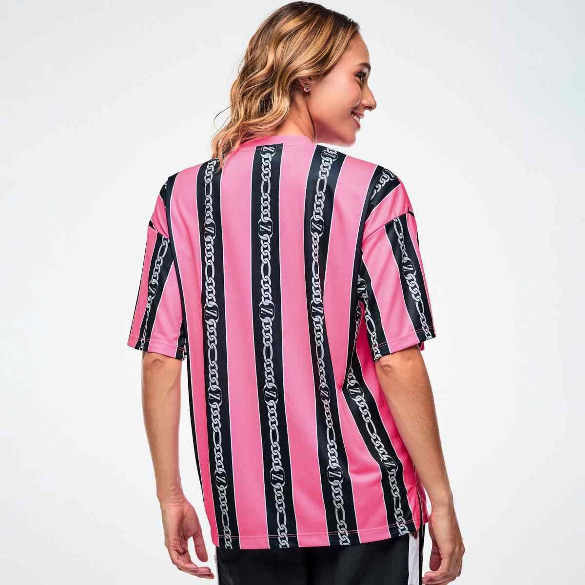 Dale-Z Oversized Drop Shoulder Tee - Pink/Black
