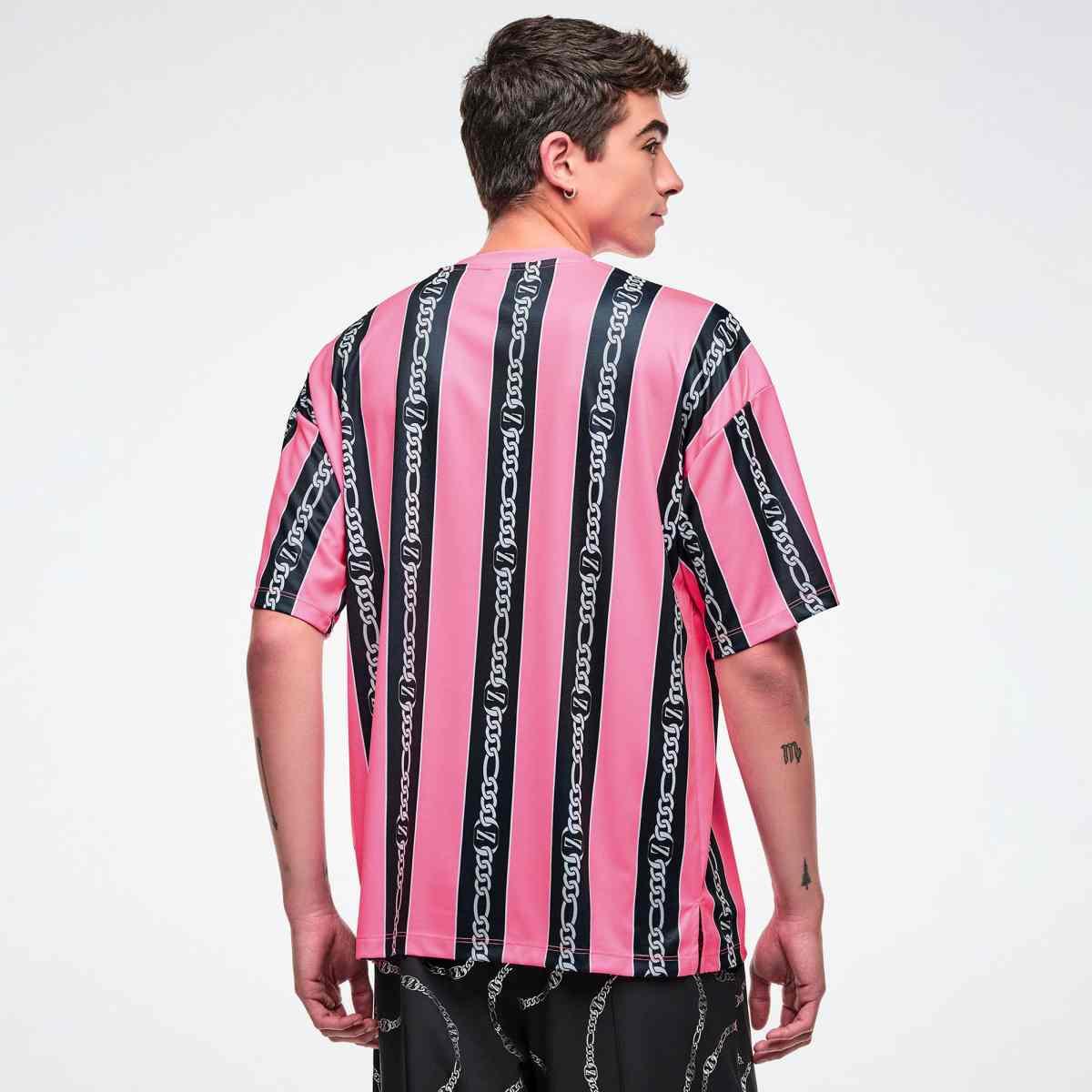 Dale-Z Oversized Drop Shoulder Tee - Pink/Black