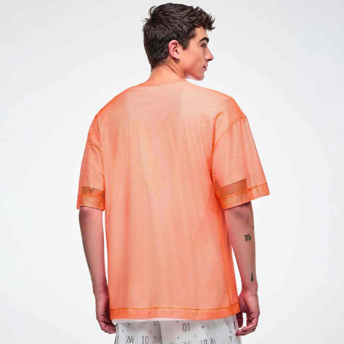Dale-Z Oversized Mesh V-Neck Top