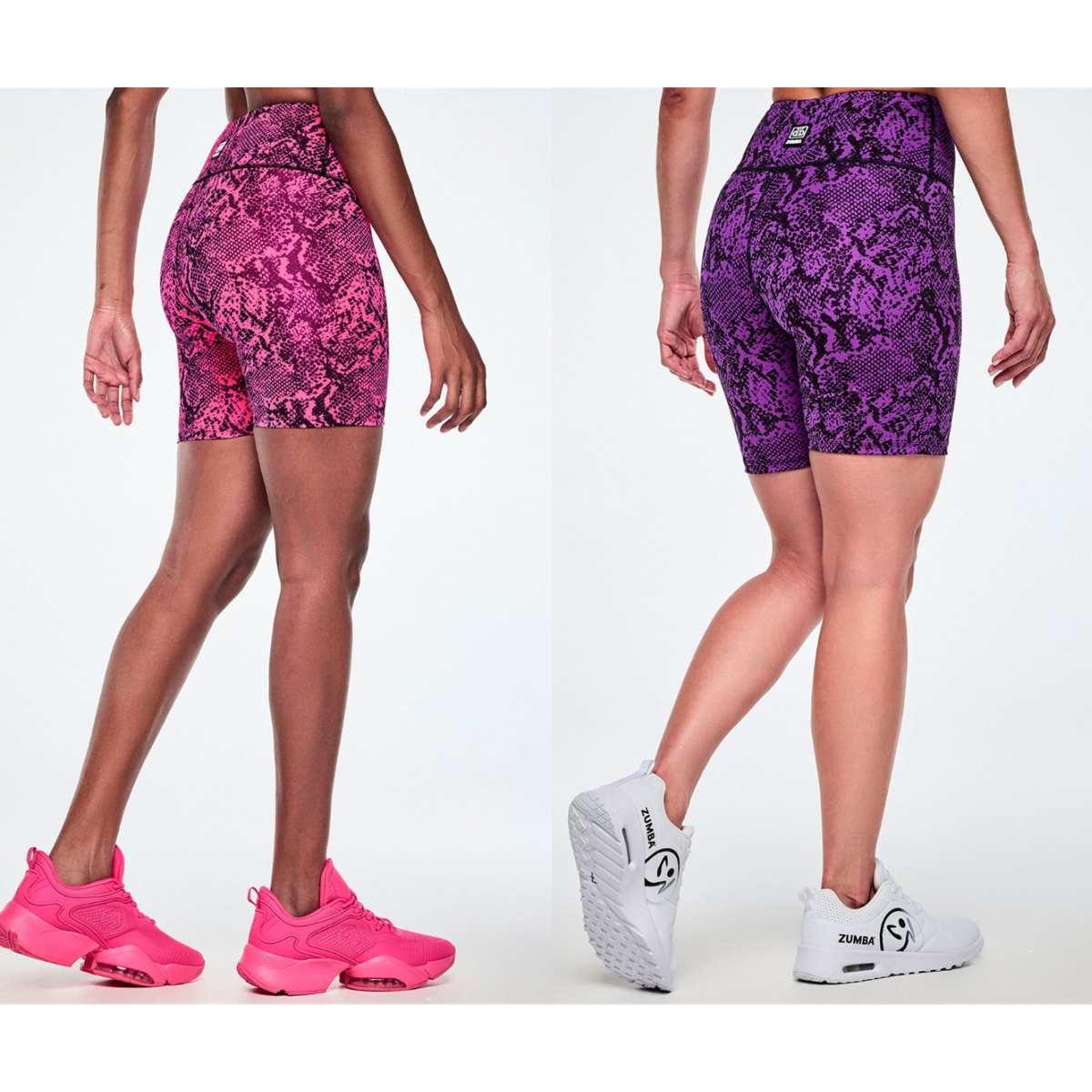 Rock 'n' Roll High Waisted Biker Shorts - Pink/Black