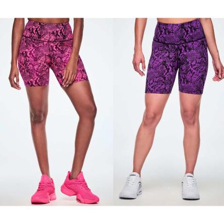 Rock 'n' Roll High Waisted Biker Shorts - Pink/Black