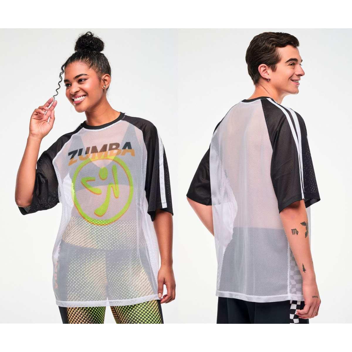 Electric Feel Oversized Mesh Raglan Top