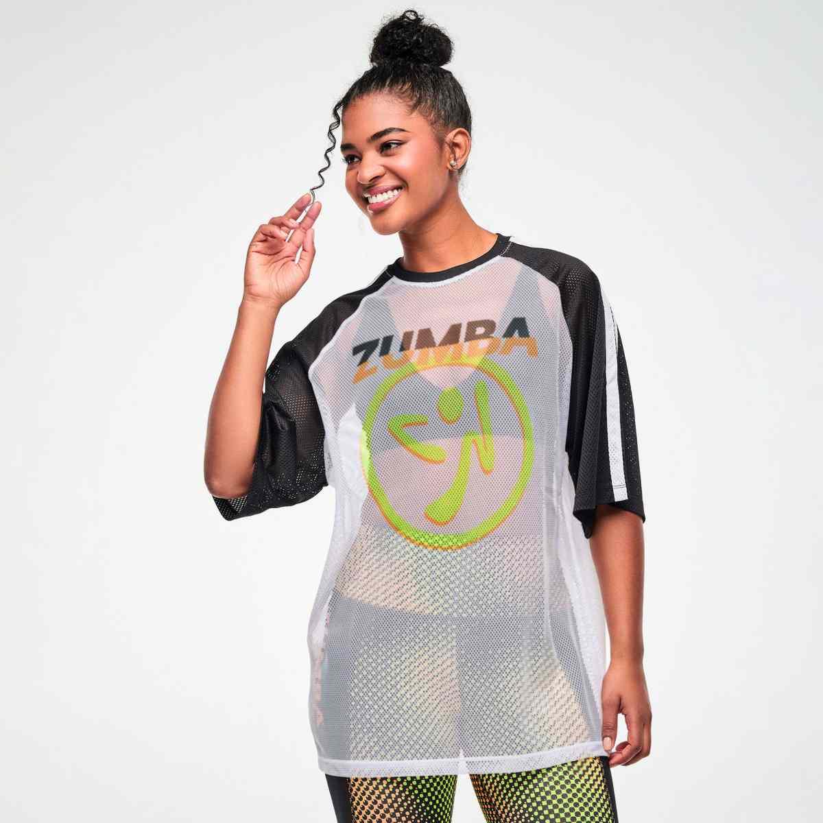 Electric Feel Oversized Mesh Raglan Top