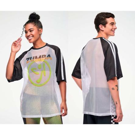 Electric Feel Oversized Mesh Raglan Top