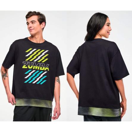 Electric Feel Men's Tee With Double Layered Hem