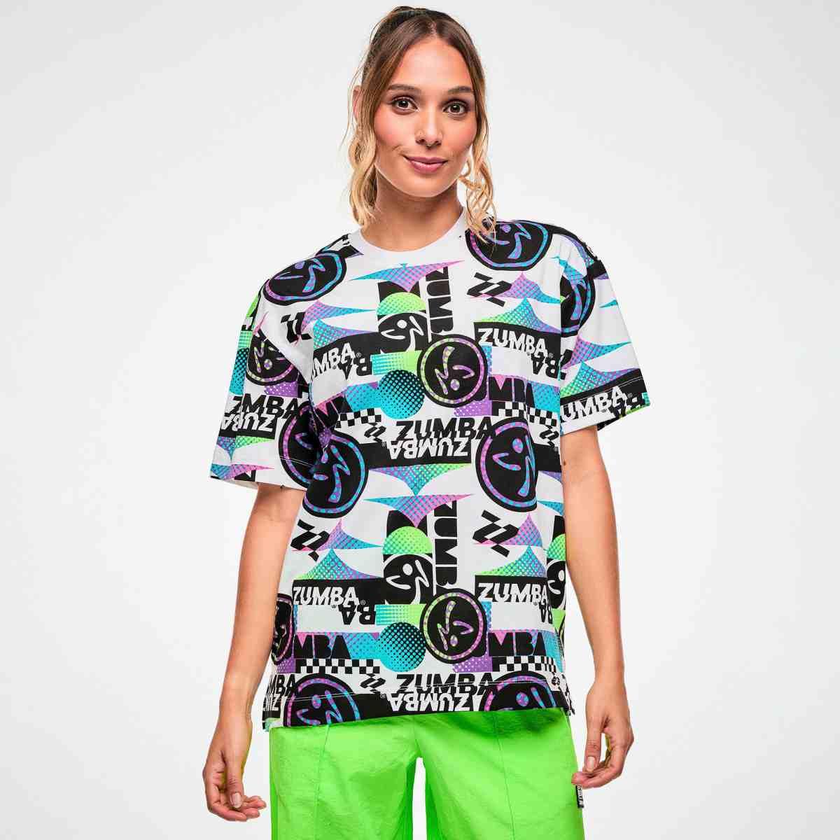 Electric Feel Unisex Oversized Top - White/Black
