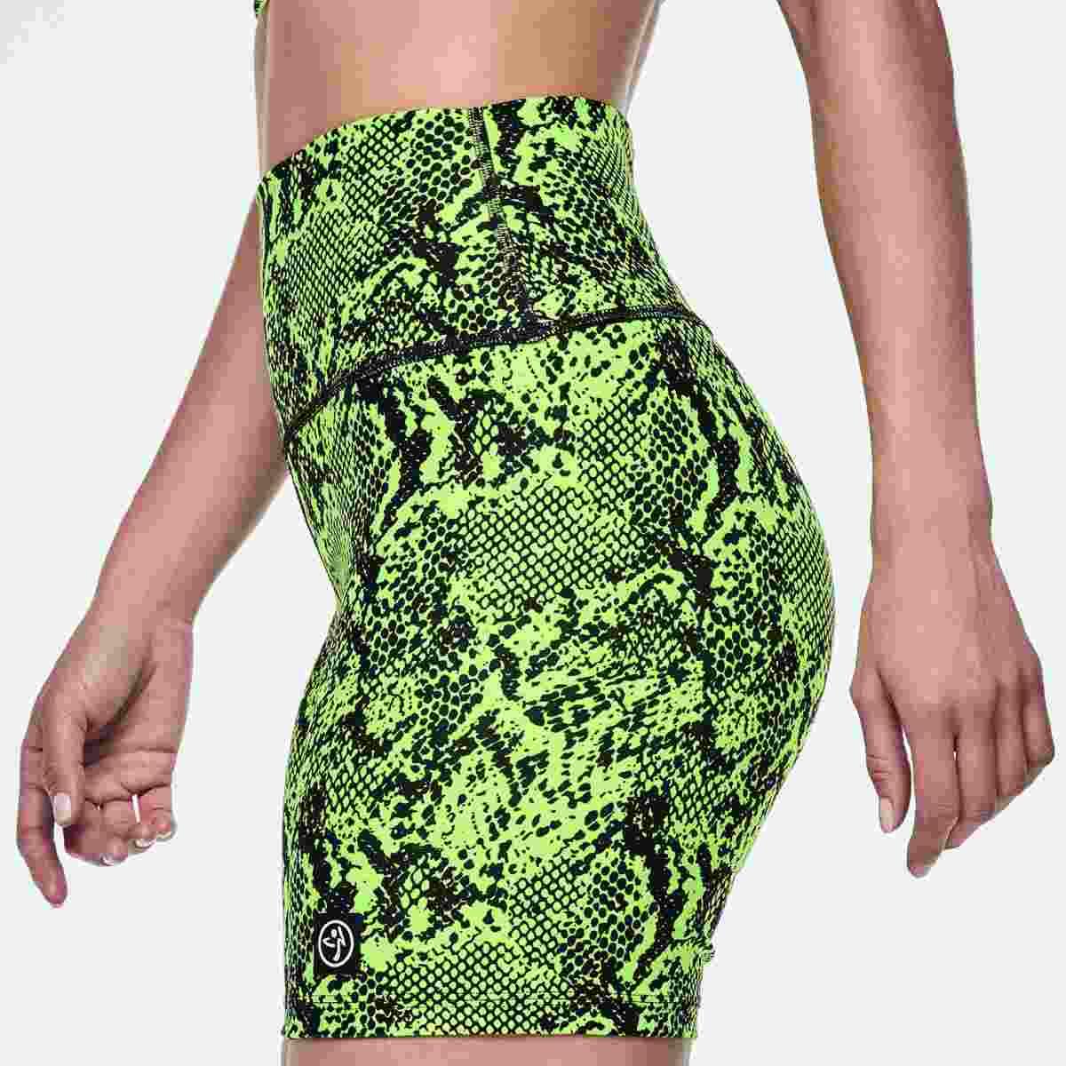 Ultrabright High Waisted Biker Shorts - Snakeskin