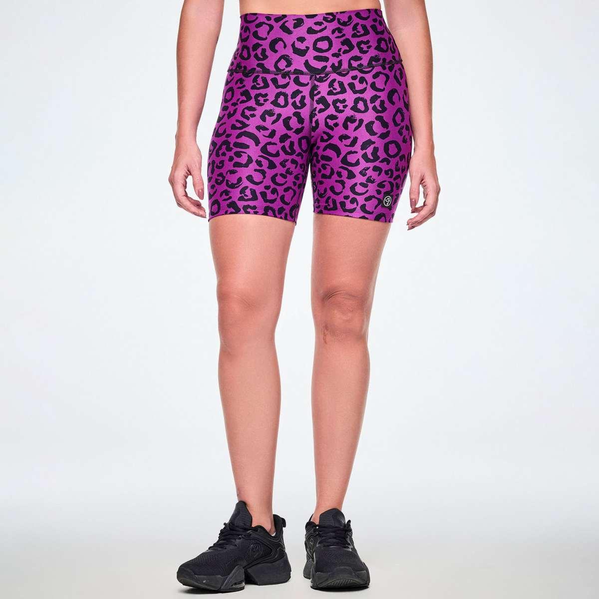 Ultrabright High Waisted Biker Shorts - Snakeskin