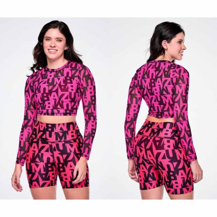 Ultrabright Long Sleeve Mesh Crop Top