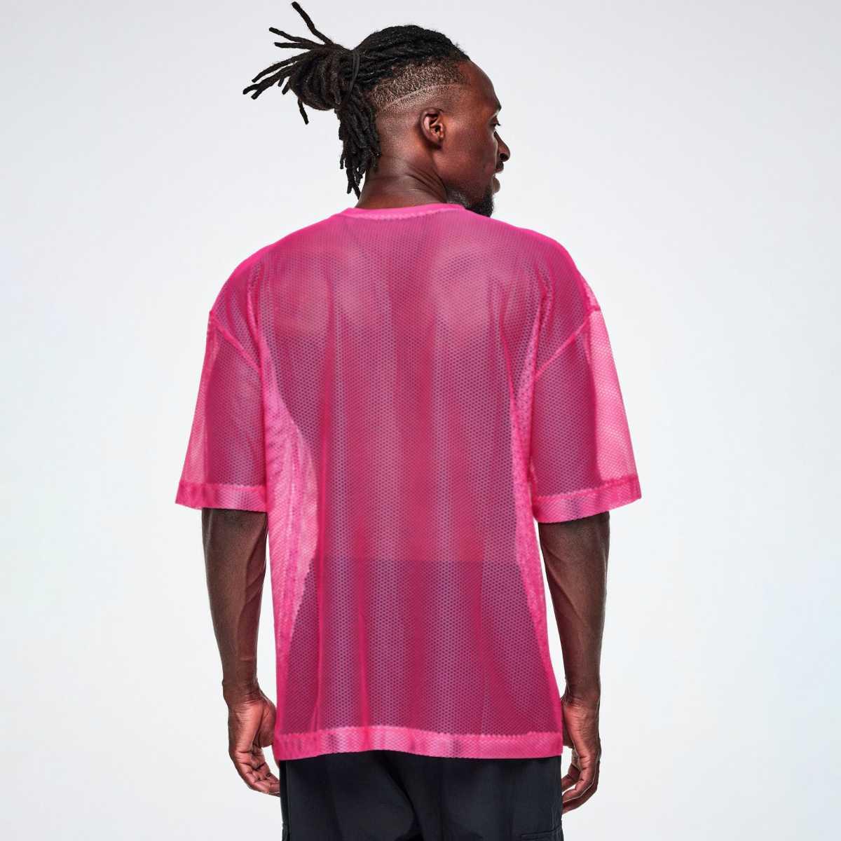 Ultrabright Oversized Mesh V-Neck Top