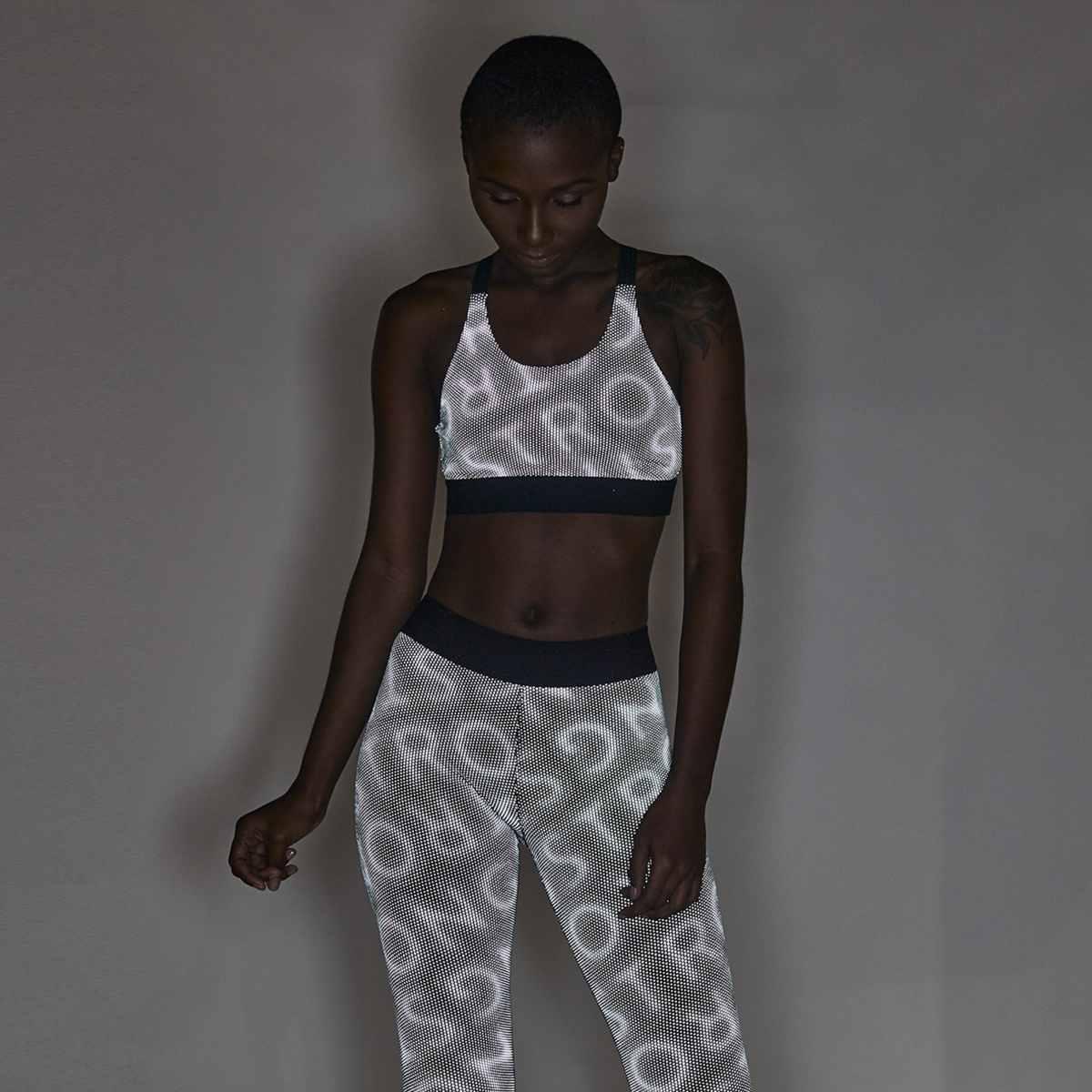 Reflective Printed Scoop Bra