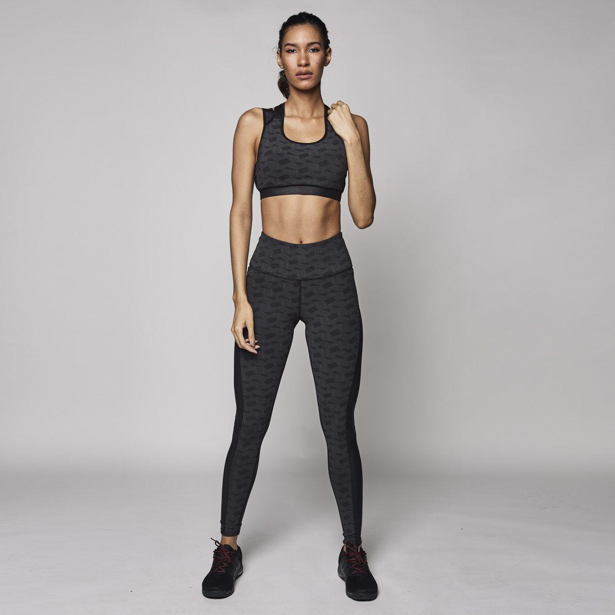 Reflective Mesh Logo Bra