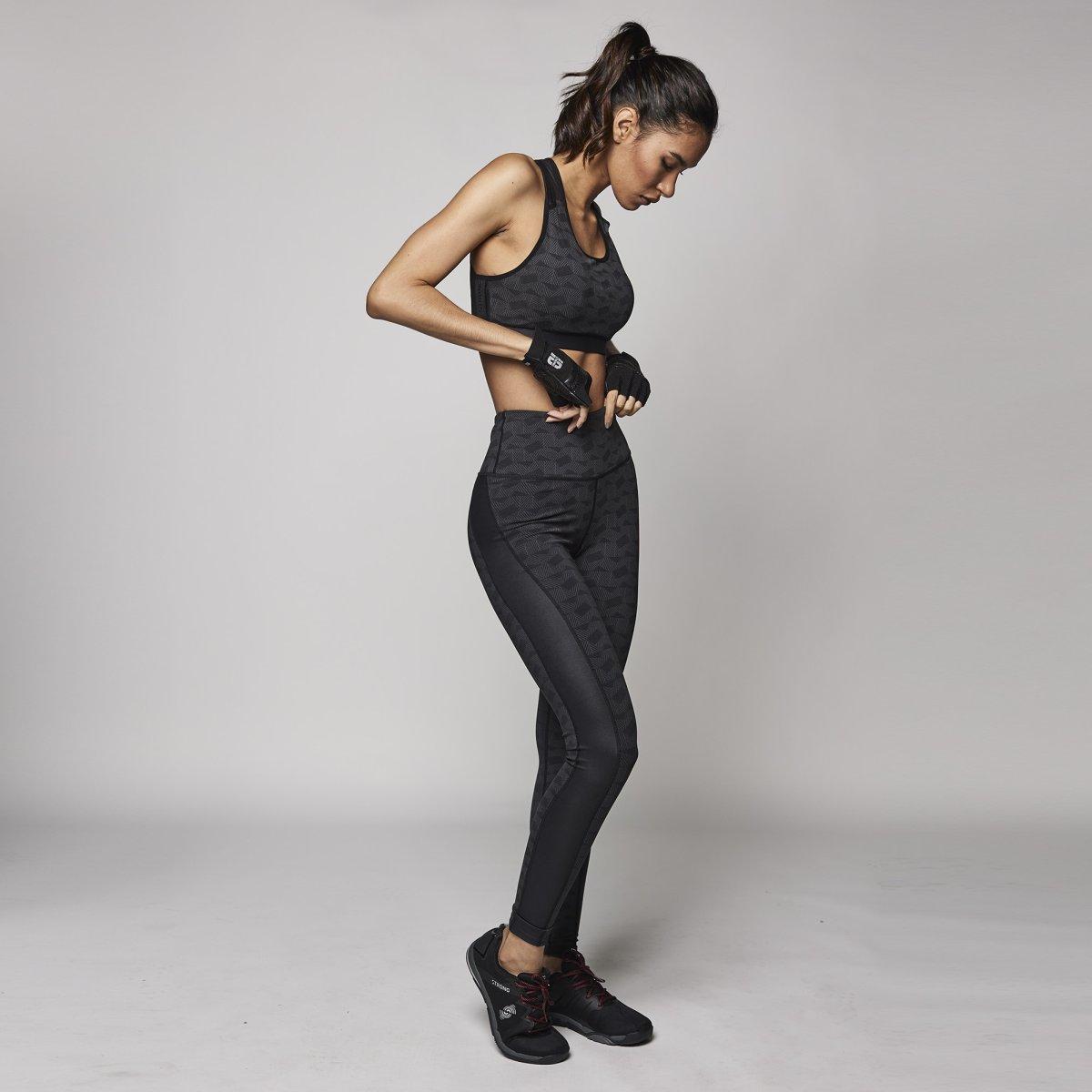 Reflective Mesh Logo Bra