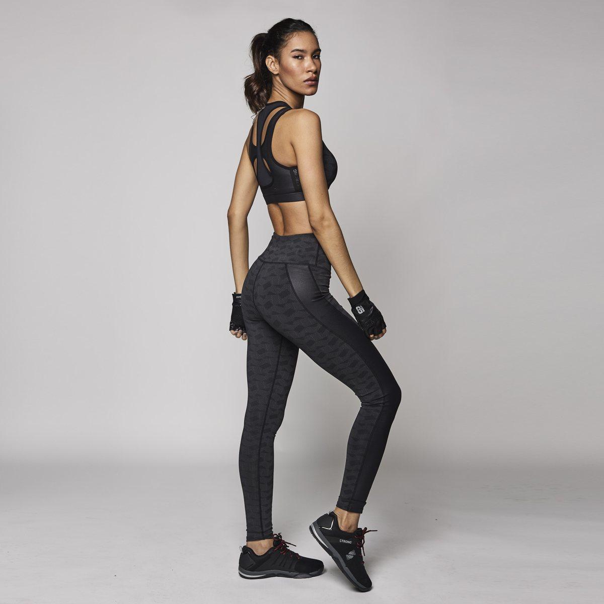 Reflective Mesh Logo Bra